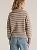 Z Supply Villa Half Zip Stripe Sweater | Heather