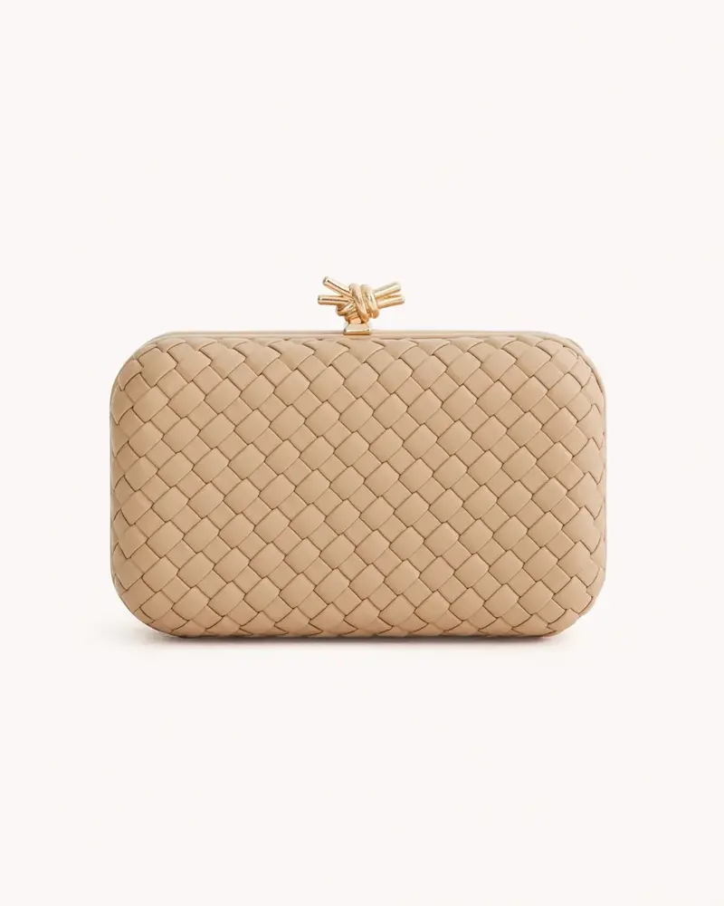 Neveah Woven Clutch | Nude