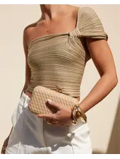 Neveah Woven Clutch | Nude