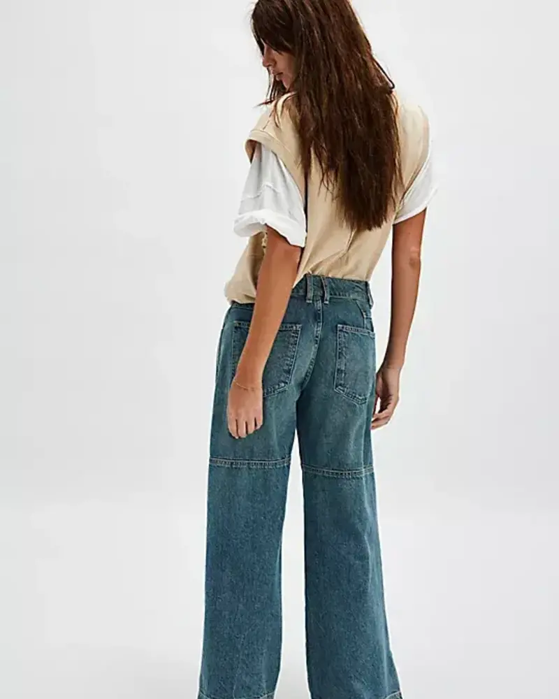 Free People Benji Relaxed Wide-Leg Jeans | Salt Of The Earth