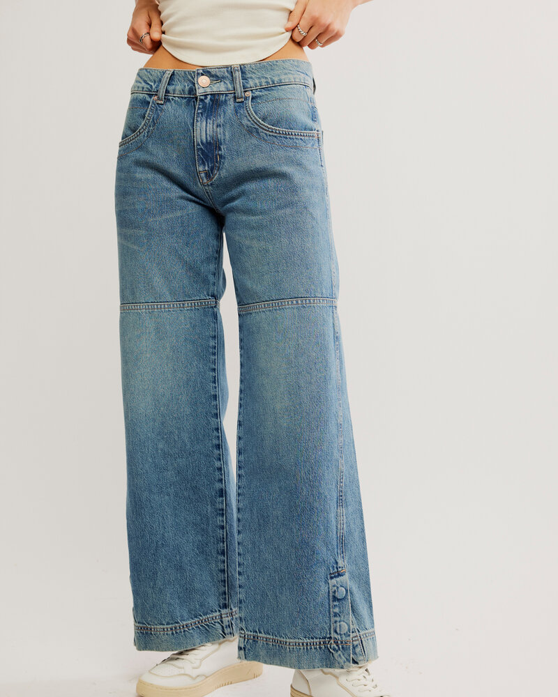 Free People Benji Relaxed Wide-Leg Jeans | Salt Of The Earth