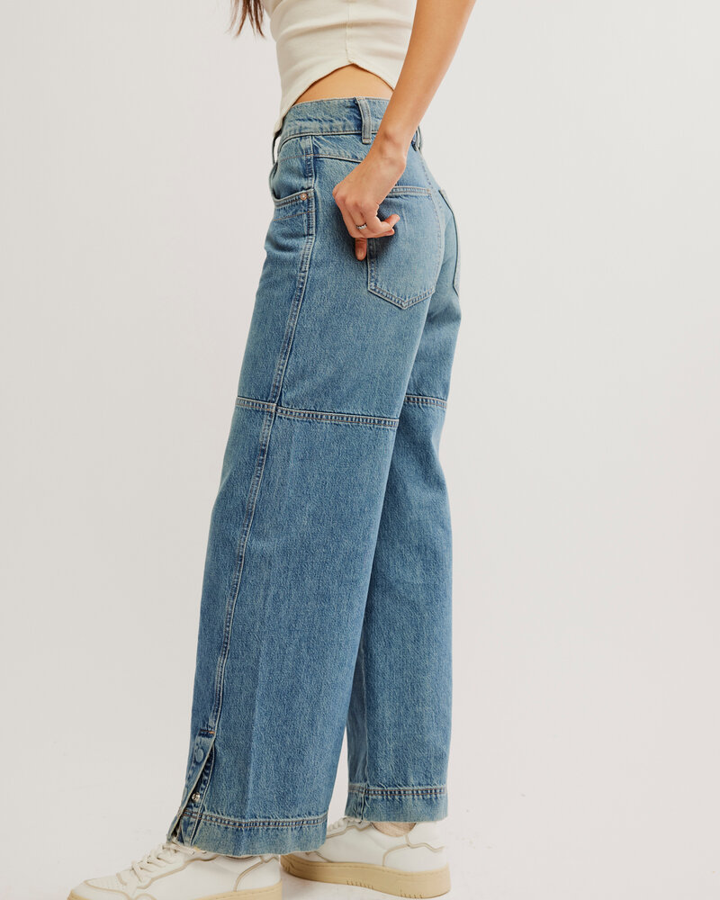 Free People Benji Relaxed Wide-Leg Jeans | Salt Of The Earth