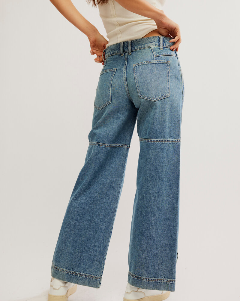 Free People Benji Relaxed Wide-Leg Jeans | Salt Of The Earth