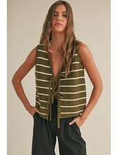 Striped Knitted Vest | Army