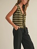 Striped Knitted Vest | Army