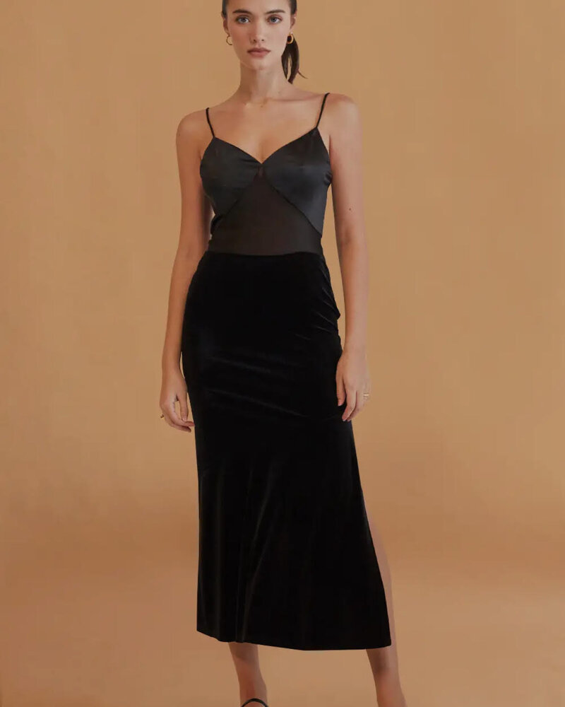 Nova Mix Media Midi Dress