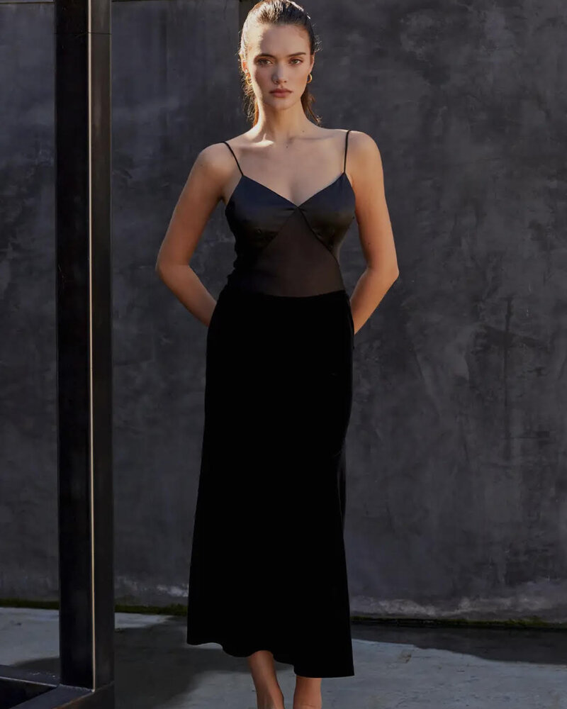 Nova Mix Media Midi Dress