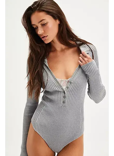 Free People Ready For It Bodysuit | Grey