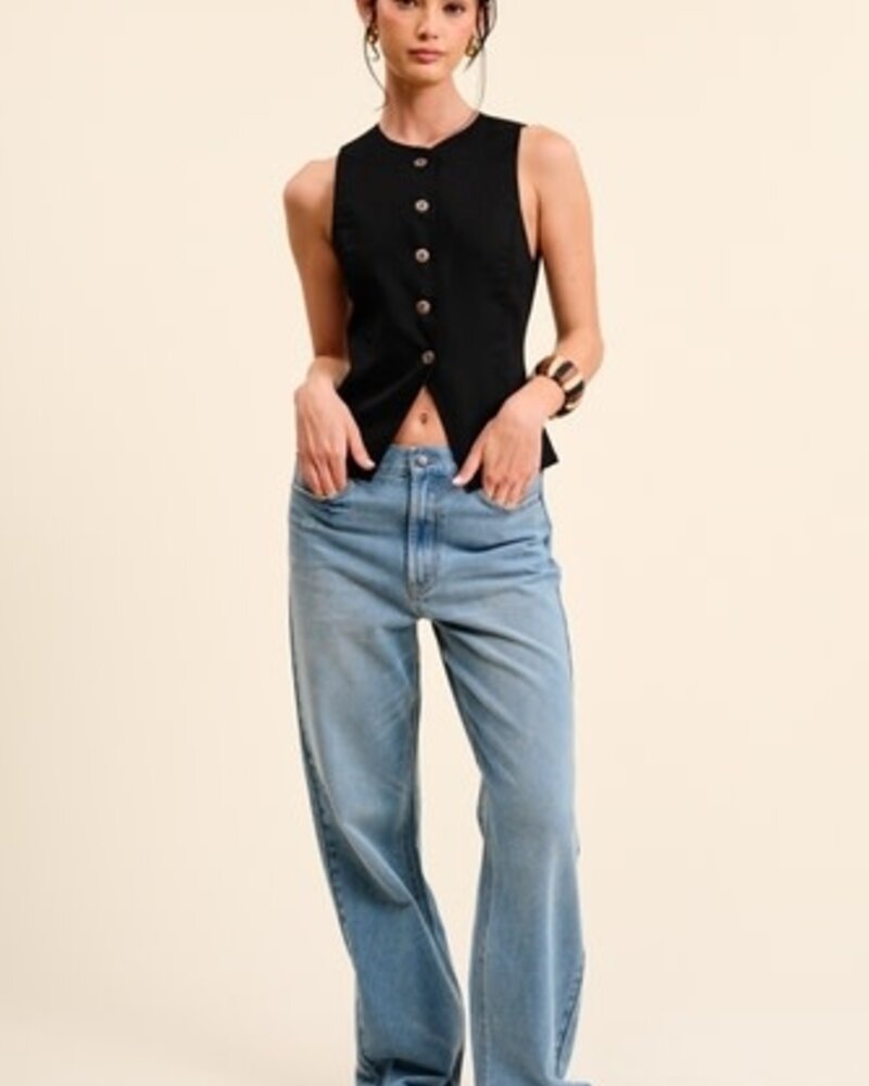 Lennie Waistcoat Vest | Black