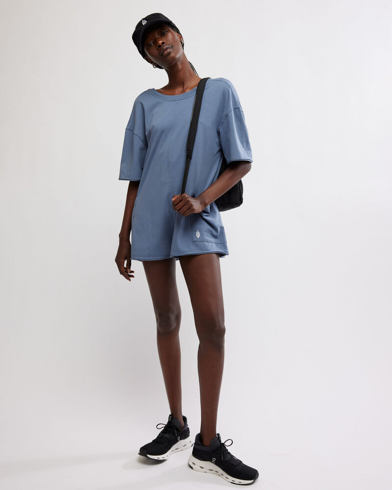 Free People Hot Shot Tee Romper | Sky