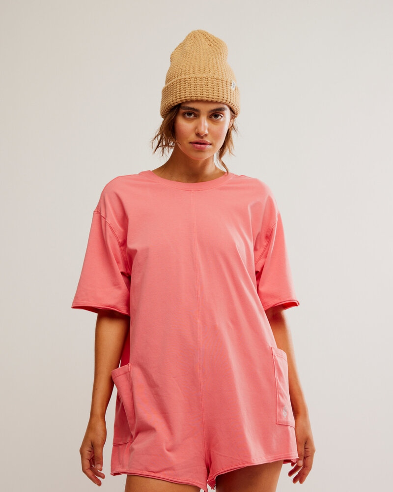 Free People Hot Shot Tee Romper | Hibiscus