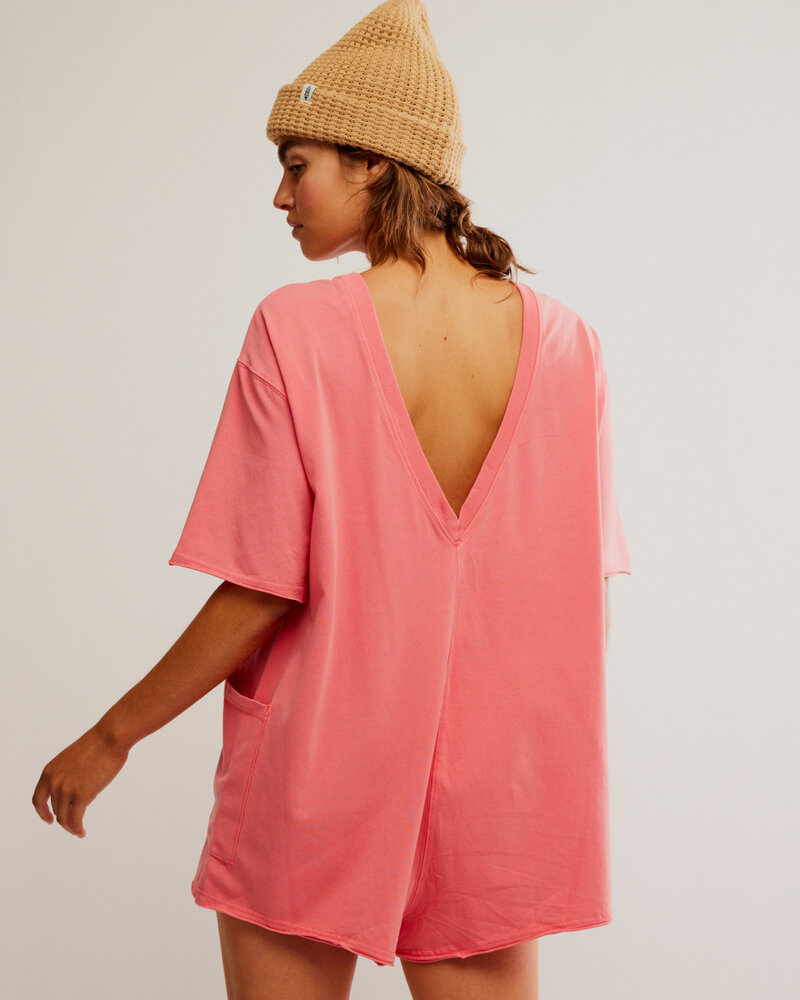 Free People Hot Shot Tee Romper | Hibiscus