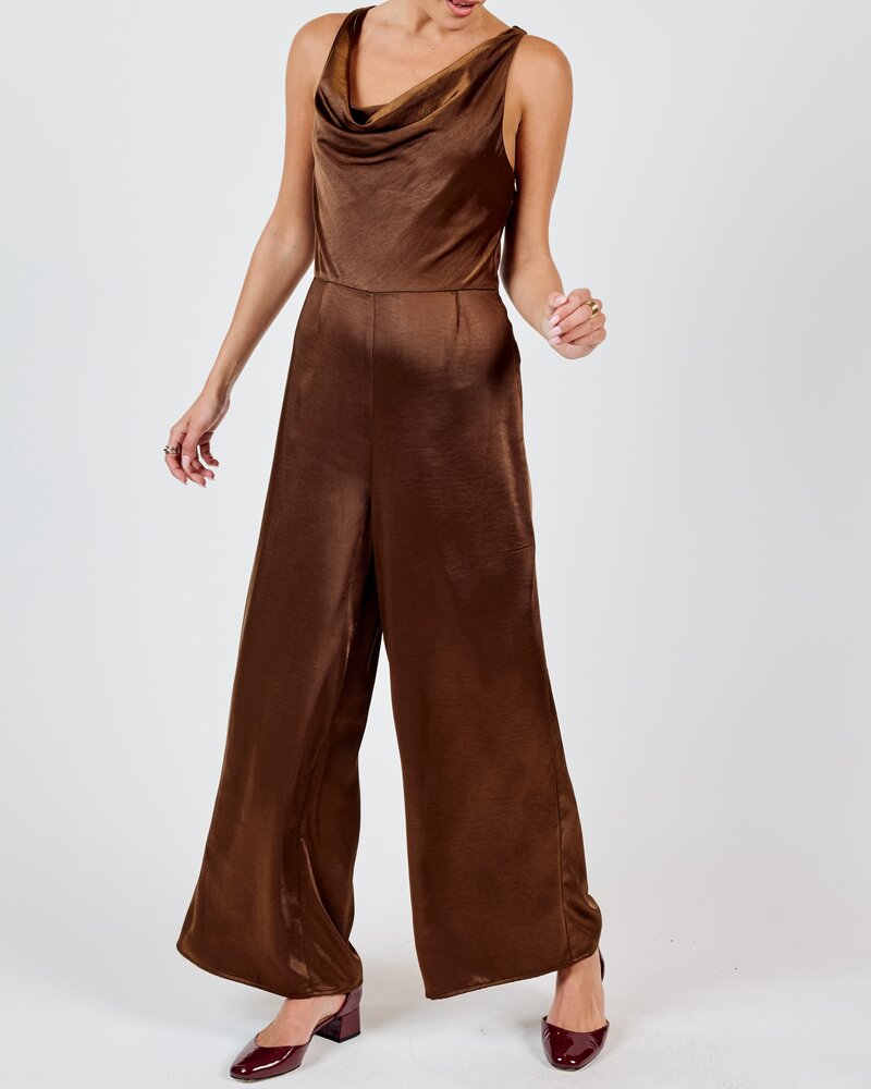 Warm Tea Cowl Neck Jumpsuit