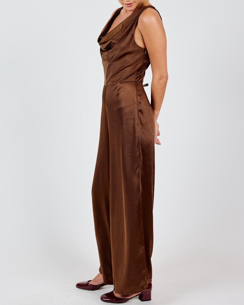 Warm Tea Cowl Neck Jumpsuit