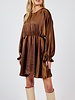 Warm Tea Dolman Long Sleeve Mini Dress
