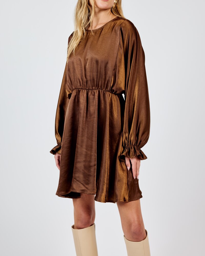 Warm Tea Dolman Long Sleeve Mini Dress