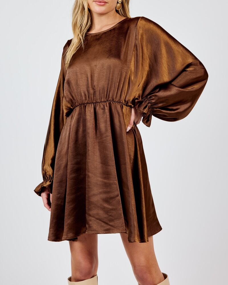 Warm Tea Dolman Long Sleeve Mini Dress
