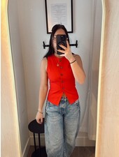 Free People Lennie Waistcoat Vest | Red