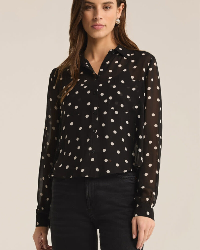 Z Supply Vivienne Polka Dot Crepe Top