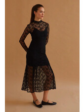 Scarlett Mock Neck Lace Maxi Dress