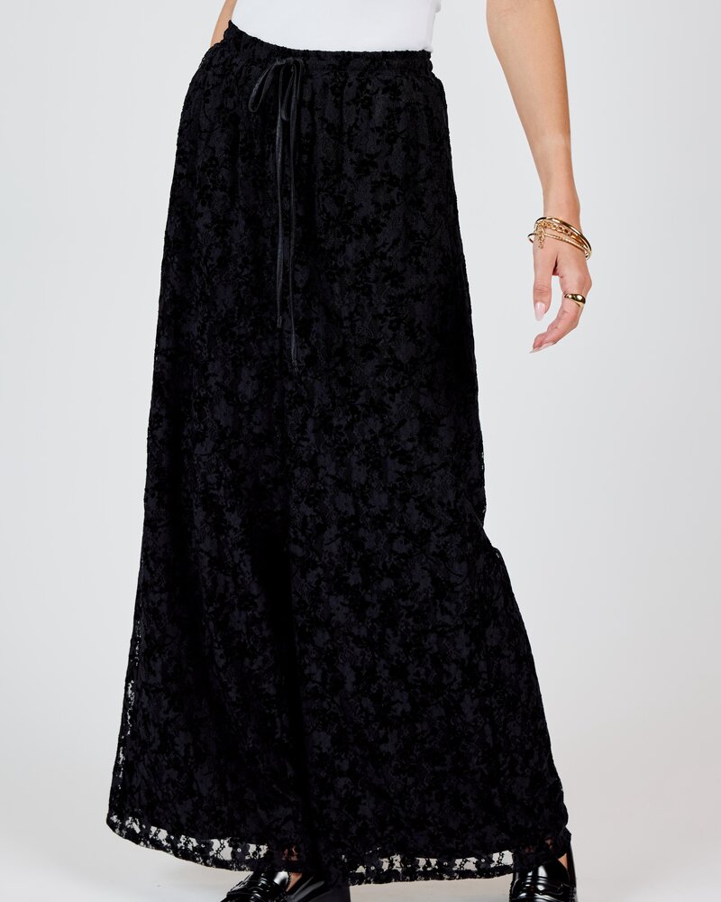 At Dusk Velvet Lace Wide Leg Pants