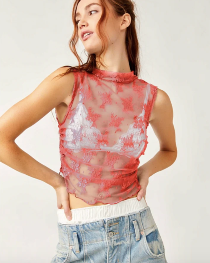 Free People Nice Try Solid Muscle Tank | Coral
