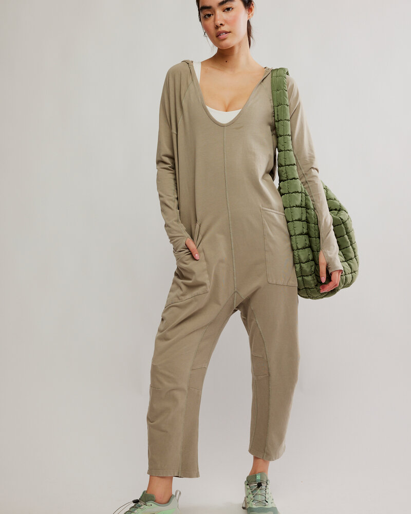 Free People Hot Shot Long-Sleeve Onesie | Sage Stone