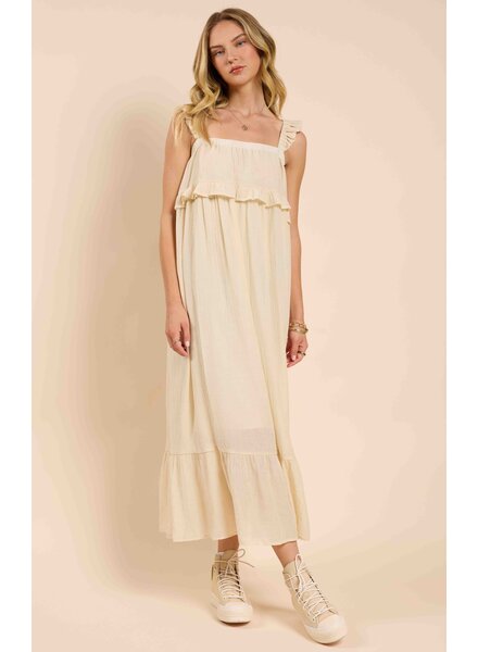 Takes Time Ruffle Trim Maxi Dress