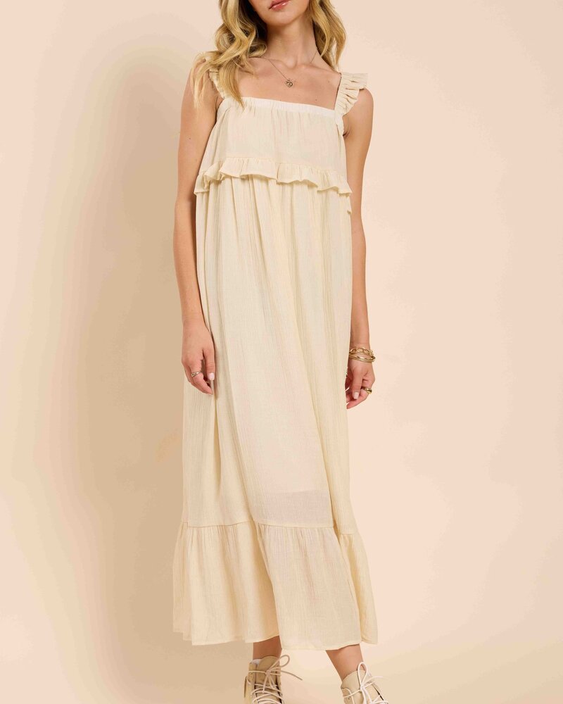 Takes Time Ruffle Trim Maxi Dress