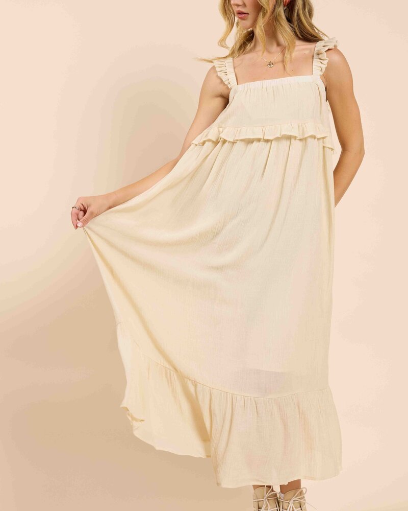 Takes Time Ruffle Trim Maxi Dress