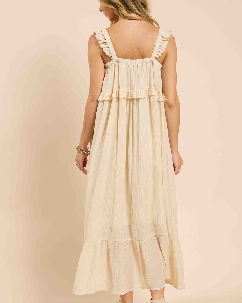 Takes Time Ruffle Trim Maxi Dress