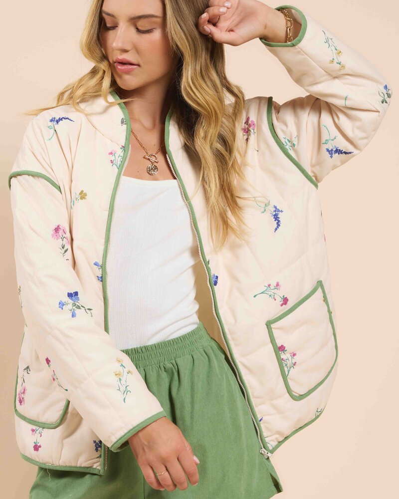 Fair Weater Quilted Zip Up Jacket