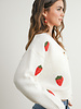 Strawberry Embroidered Cardigan | Ivory