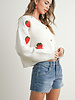 Strawberry Embroidered Cardigan | Ivory