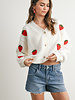 Strawberry Embroidered Cardigan | Ivory