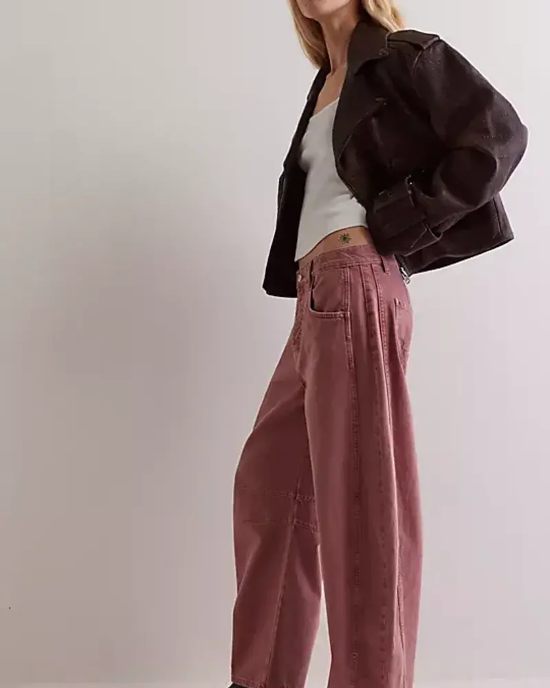 Free People Good Luck Mid-Rise Barrel Jeans | Sunsetter