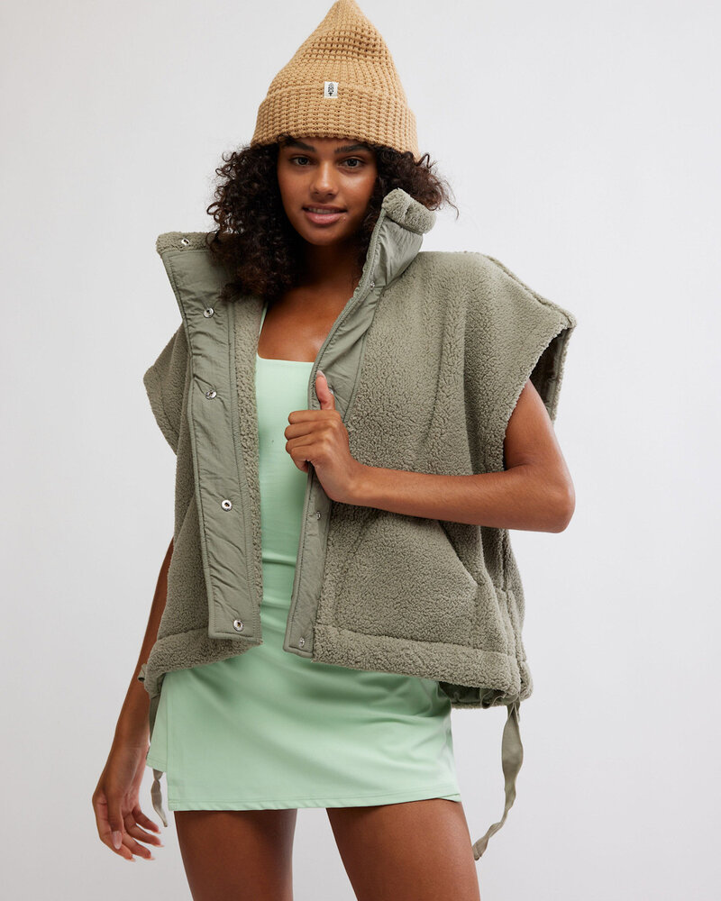 Free People Scout It Out Fleece Vest | Sage