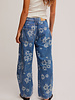 Free People Good Luck Mid-Rise Barrel Jeans | Laser Daisy