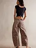 Free People Good Luck Printed Barrel Jeans | Leopard