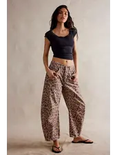 Free People Good Luck Printed Barrel Jeans | Leopard