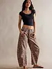 Free People Good Luck Printed Barrel Jeans | Leopard