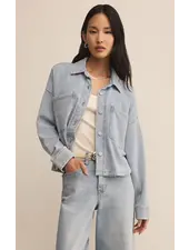 Z Supply All Day Cropped Knit Denim Jacket | Indigo