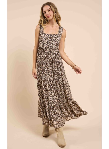 Desert Sunset Tiered Open Back Maxi Dress