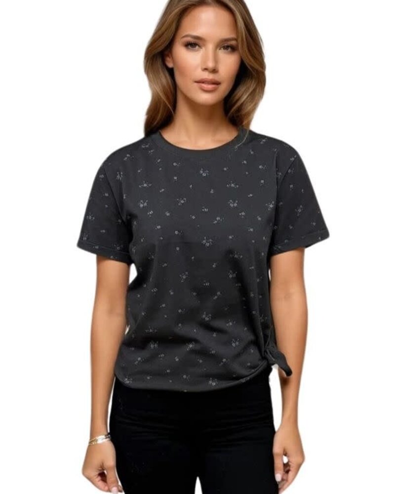 Reign Cuff Sleeve Tie Tee | Faded Flower