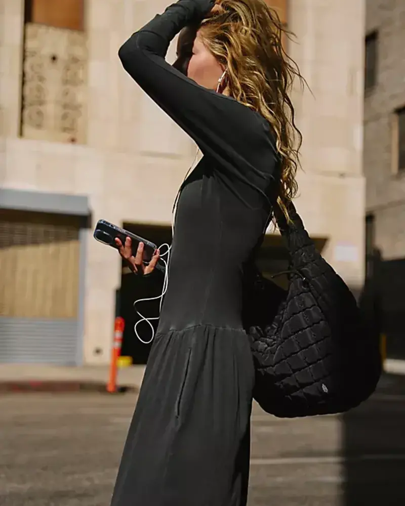Free People Hot Shot Wide Leg Onesie | Black