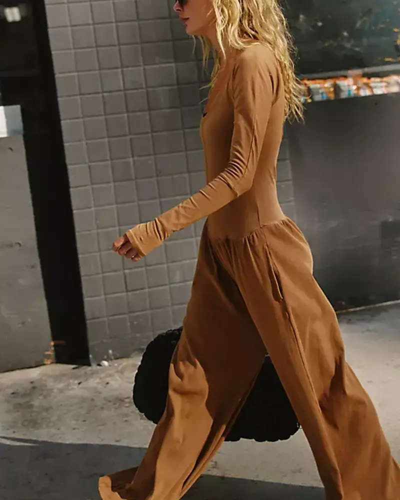 Free People Hot Shot Wide Leg Onesie | Rust