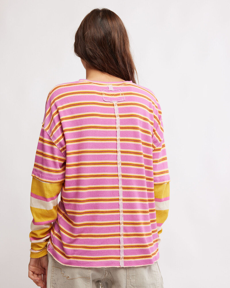 Free People Nina Stripe Long-Sleeve Tee | Lilac