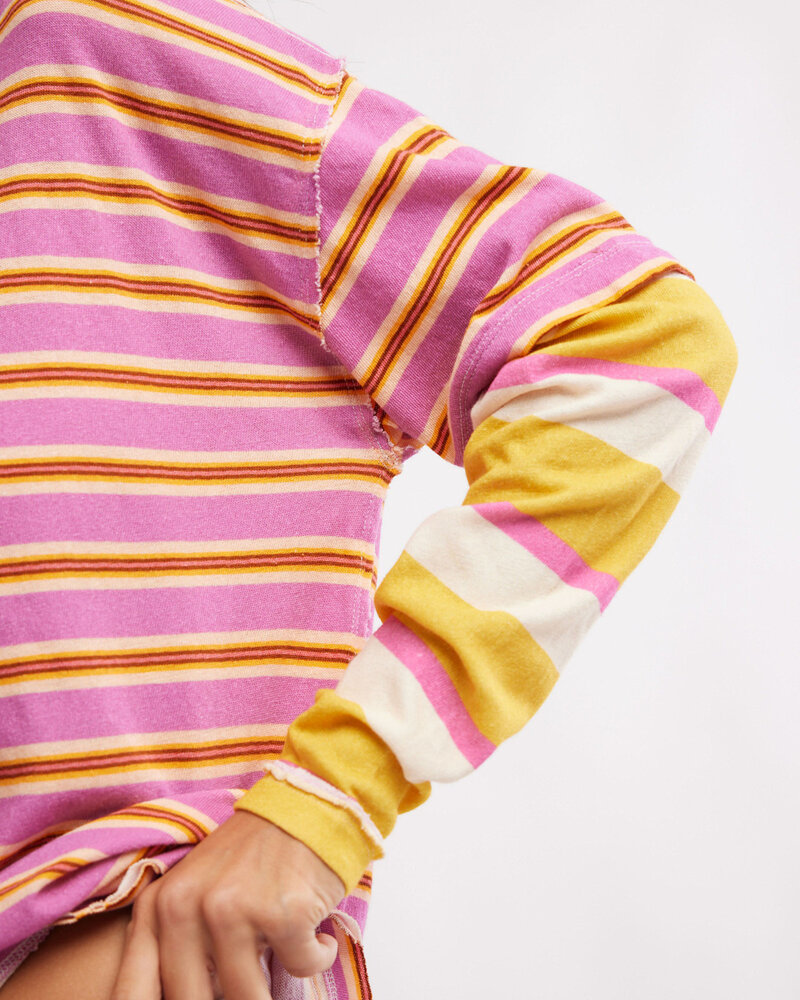 Free People Nina Stripe Long-Sleeve Tee | Lilac