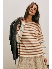 Free People Nina Stripe Long-Sleeve Tee | Neutral