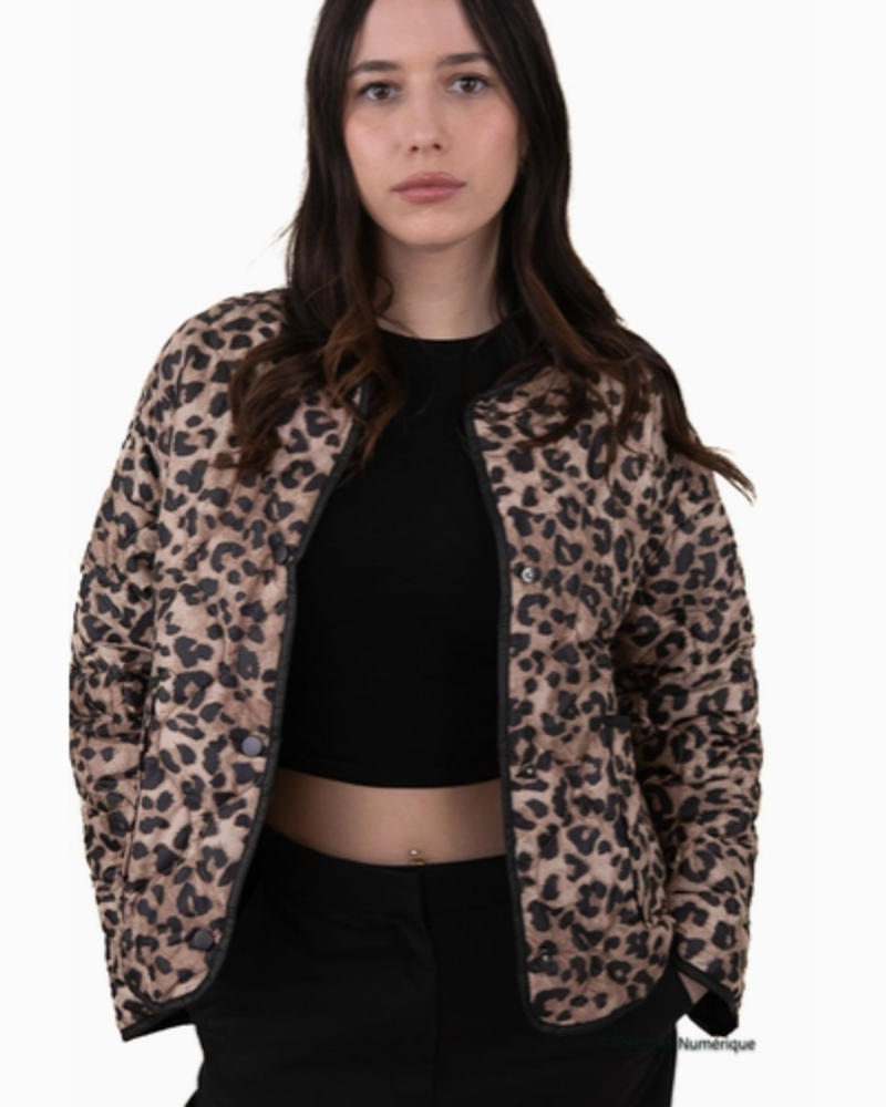 Lyria Leopard Quilted Jacket